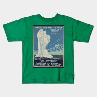 Vintage Yellowstone National Park Poster Kids T-Shirt